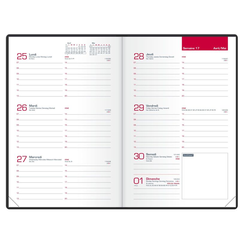 3147280167447-Agenda Oxford Heritage - 1 semaine sur 2 pages - 10 x 15 cm - différentes couleurs disponi-P_79443597_8-4
