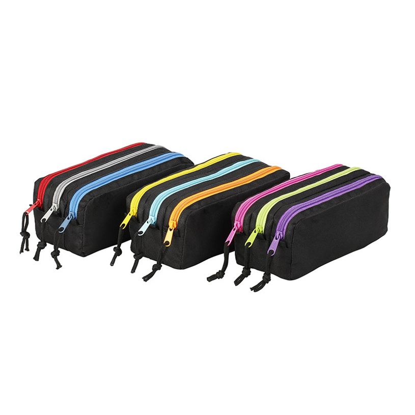 3135250981001-Trousse rectangulaire Trizip tricolore - 3 compartiments - disponible dans différentes couleurs - Exclusi-P_79443719_2-1