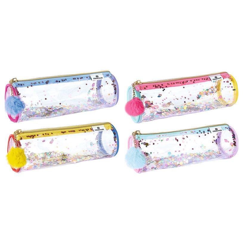3108726489554-Trousse ronde Confettis 1 compartiment - 4 décors disponibles - Oberthur-P_79443726_1-0