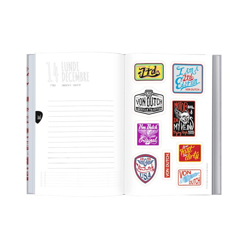 3664447075716-Agenda Von Dutch - 1 jour par page - 12,5 x 17,5 cm - 2 décors au choix - Oberthur-P_79443746_4-3