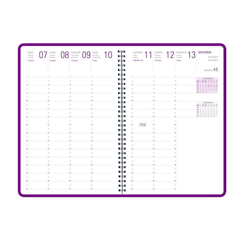 3664447079080-Agenda à spirale Grenade 25 - 1 semaine sur 2 pages - disponible dans différentes couleur-P_79443768_3-1