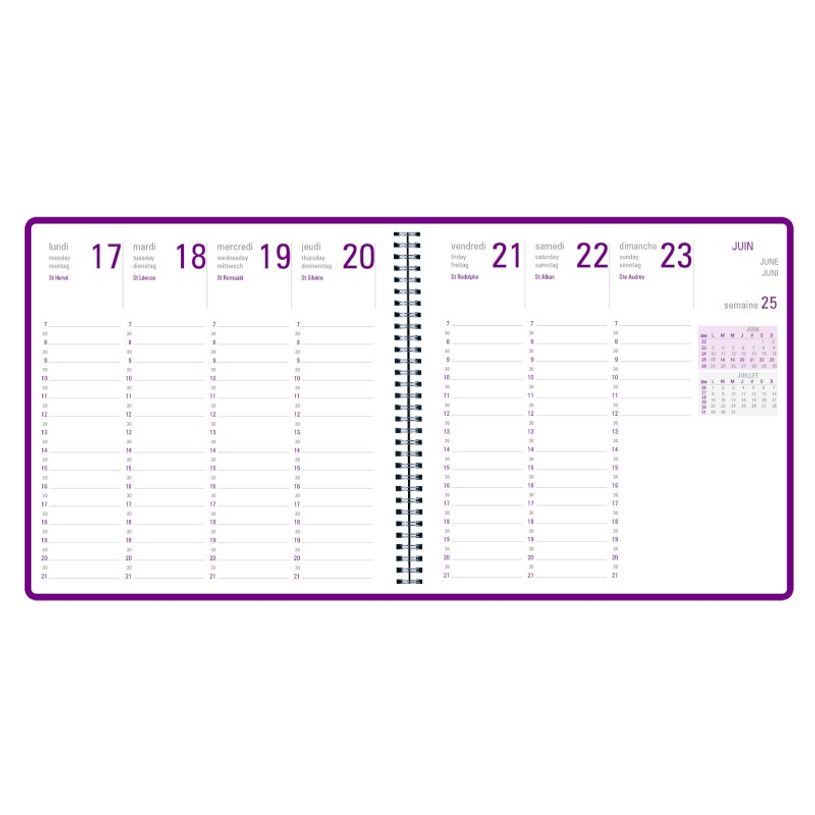 3664447079097-Agenda à spirale Grenade 16 bureau - 1 semaine sur 2 pages - disponible dans différentes -P_79443769_3-1