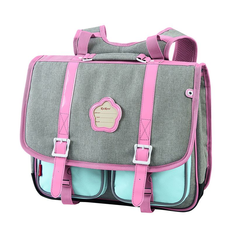 3664447100425-Cartable Kickers - 38 cm - 2 compartiments - gris chiné - Oberthur-P_79443784_1-0