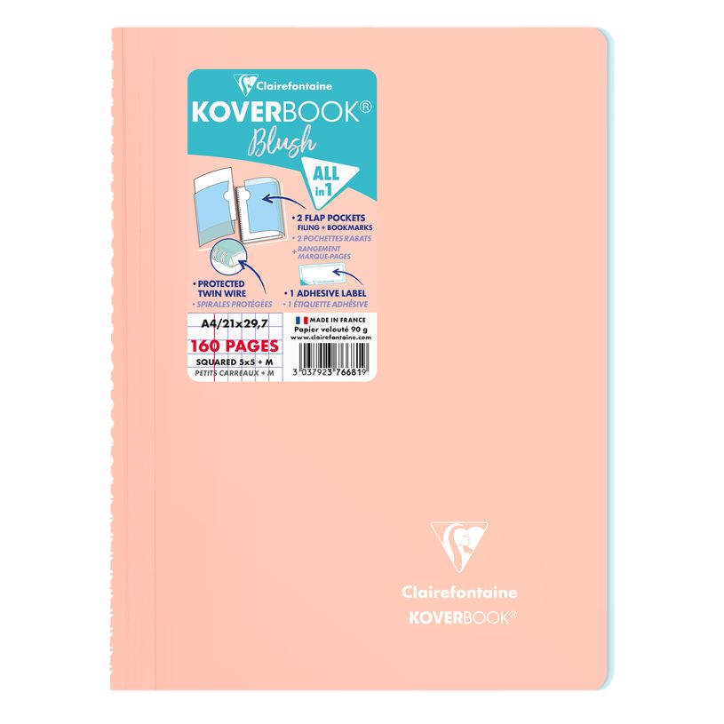3037923766819-Clairefontaine Koverbook - Cahier polypro A4 (21x29,7 cm) - 160 pages - petits carreaux (5x5 mm) - disponible dans -P_79443879_3-2