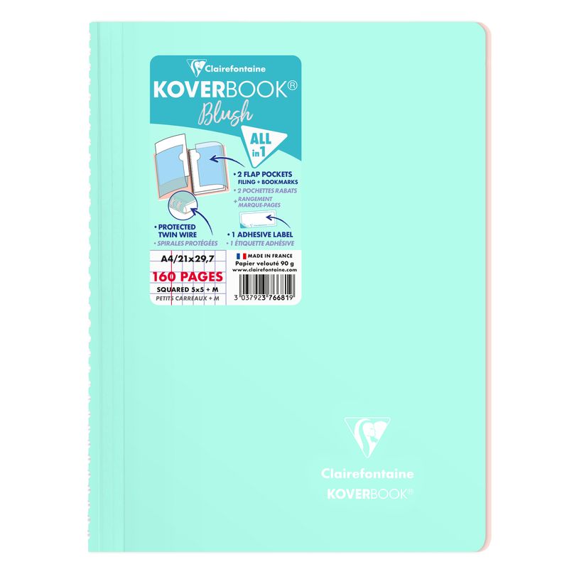 3037923766819-Clairefontaine Koverbook - Cahier polypro A4 (21x29,7 cm) - 160 pages - petits carreaux (5x5 mm) - disponible dans -P_79443879_5-4