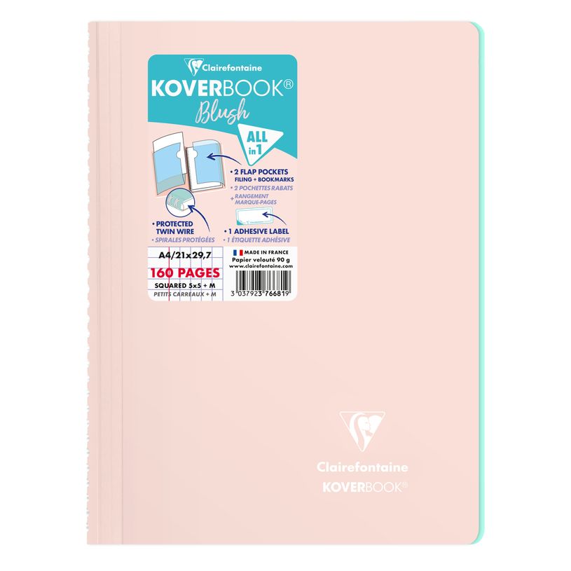 3037923766819-Clairefontaine Koverbook - Cahier polypro A4 (21x29,7 cm) - 160 pages - petits carreaux (5x5 mm) - disponible dans -P_79443879_6-5