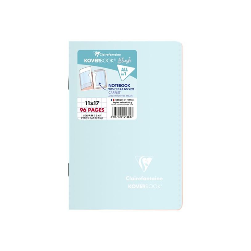 3037929416817-Clairefontaine Koverbook - Carnet polypro 11 x 17 cm - 96 pages - petits carreaux (5x5 mm) - disponible dan-P_79443880_11-14