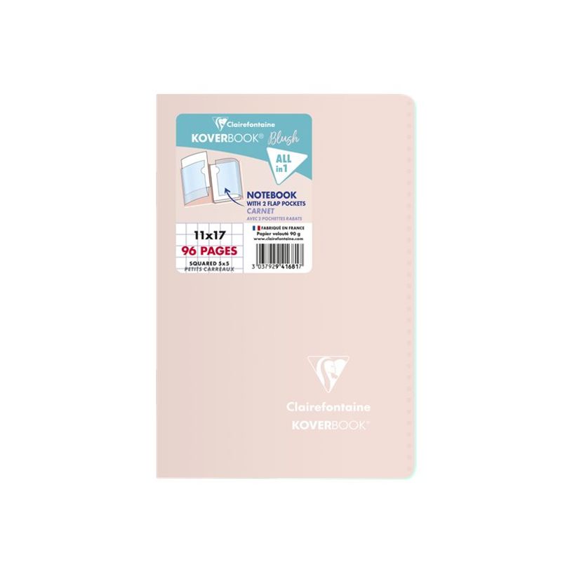 3037929416817-Clairefontaine Koverbook - Carnet polypro 11 x 17 cm - 96 pages - petits carreaux (5x5 mm) - disponible dan-P_79443880_12-11