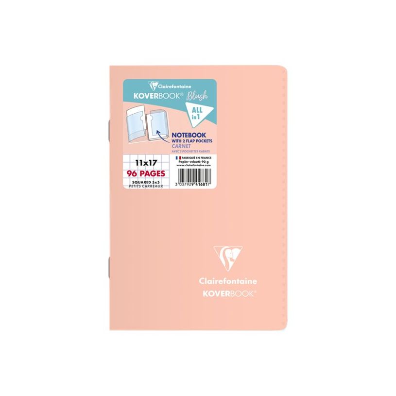 3037929416817-Clairefontaine Koverbook - Carnet polypro 11 x 17 cm - 96 pages - petits carreaux (5x5 mm) - disponible dan-P_79443880_13-15