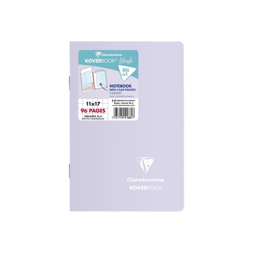 3037929416817-Clairefontaine Koverbook - Carnet polypro 11 x 17 cm - 96 pages - petits carreaux (5x5 mm) - disponible dan-P_79443880_14-16