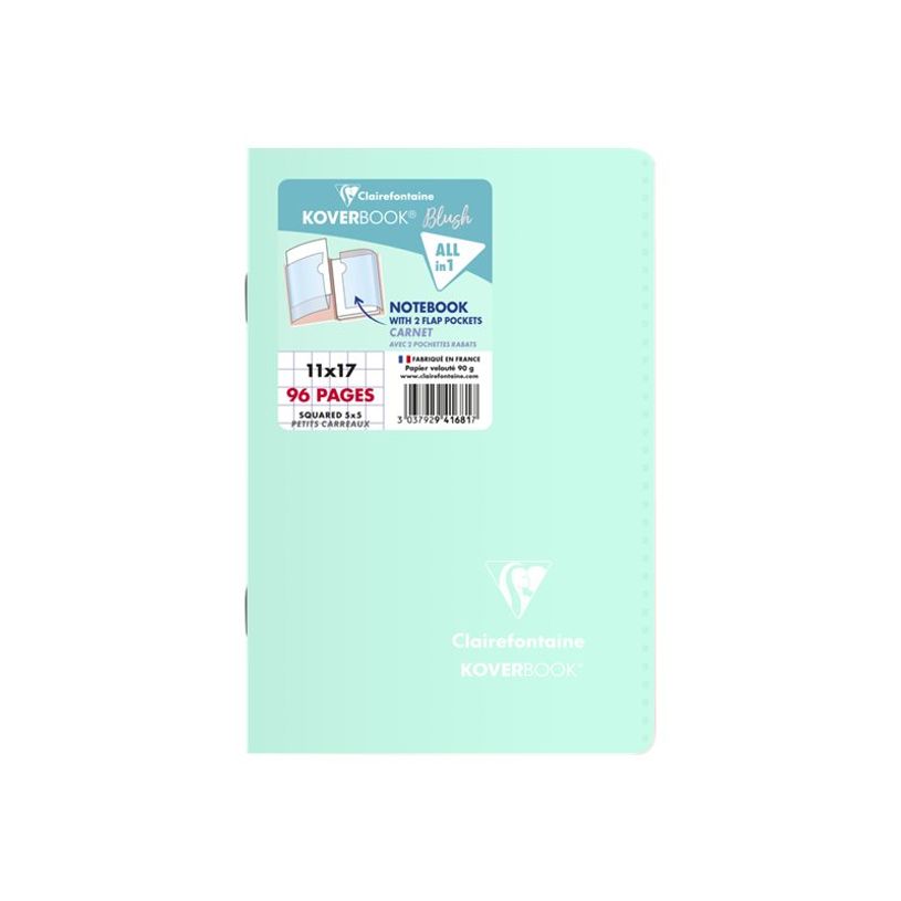 3037929416817-Clairefontaine Koverbook - Carnet polypro 11 x 17 cm - 96 pages - petits carreaux (5x5 mm) - disponible dan-P_79443880_15-10