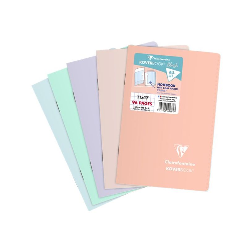 3037929416817-Clairefontaine Koverbook - Carnet polypro 11 x 17 cm - 96 pages - petits carreaux (5x5 mm) - disponible dan-P_79443880_16-13