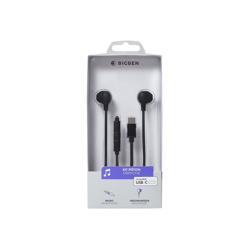 3571211408406-BIGBEN Kit main libre - Ecouteurs filaire avec micro - intra-auriculaire - noir -P_79443958_5-4