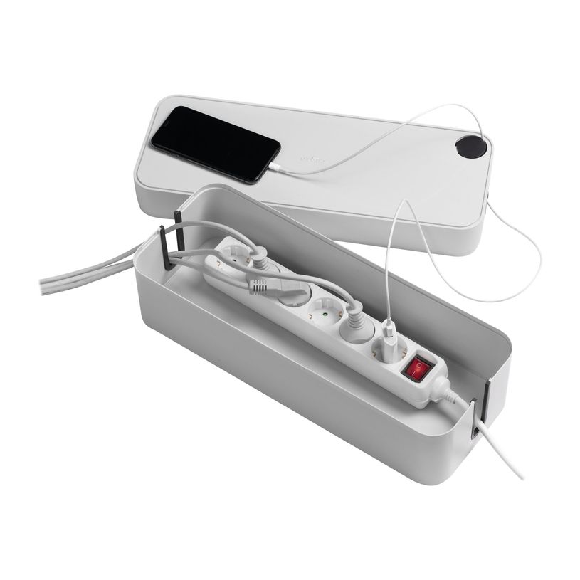 4005546994338-DURABLE CAVOLINE BOX L - boîtier range câbles - l406 x H139 x P156 mm - gris-P_79444018_1-0