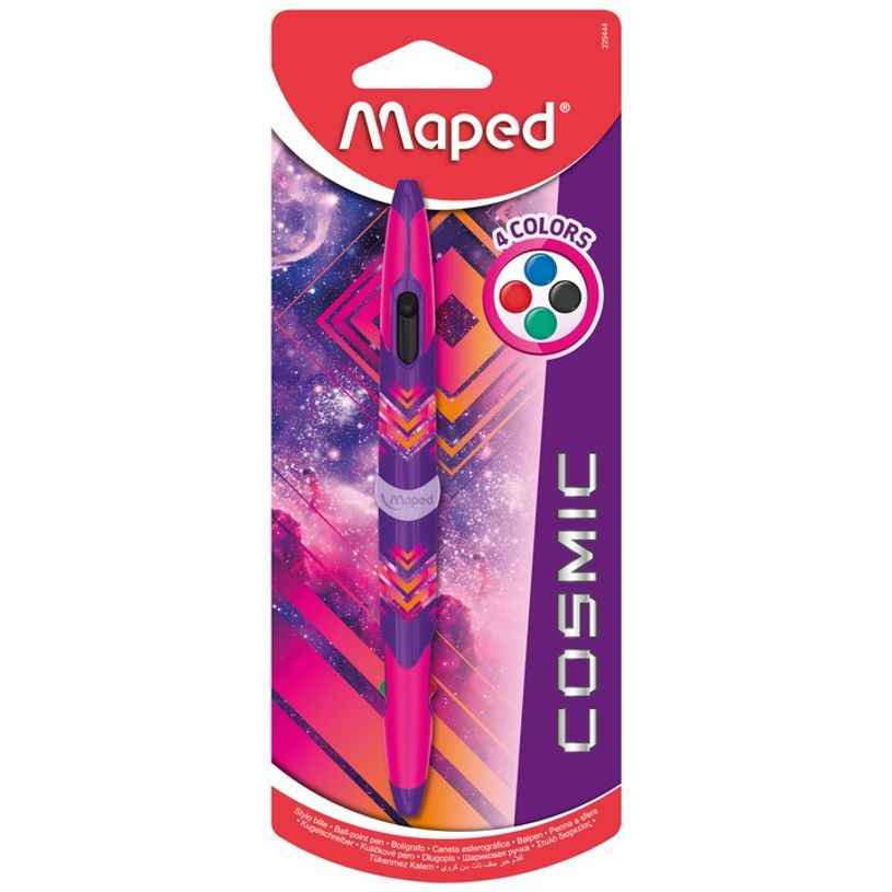 3154142294449-Maped Cosmic Teens - Stylo à bille 4 couleurs Twin Tip - rose-P_79444088_1-0