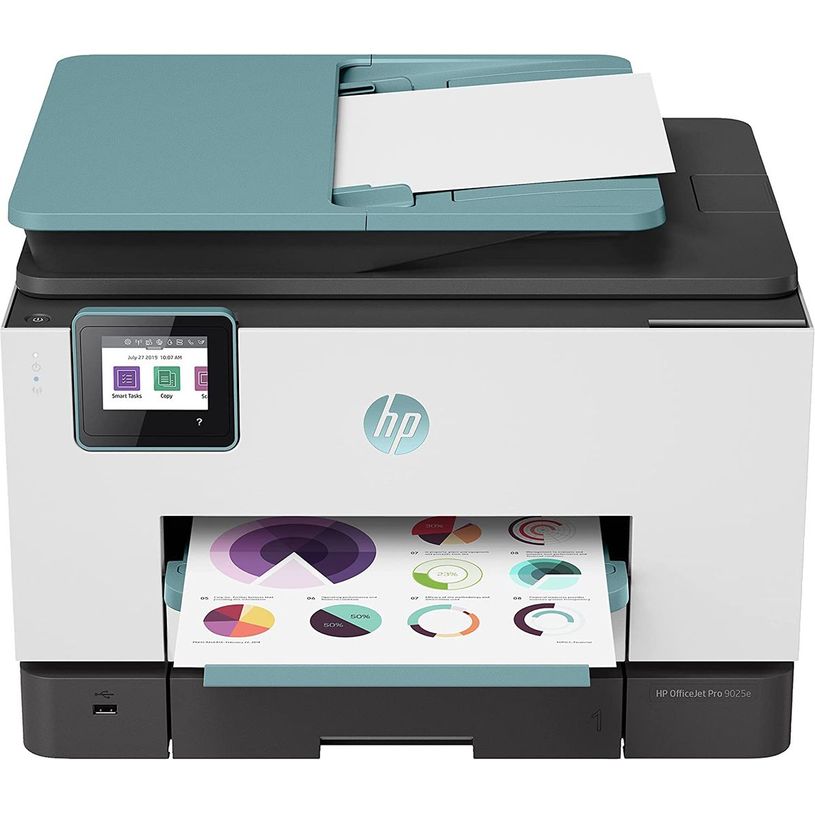 195161213557-HP Officejet Pro 9025 All-in-One - Imprimante multifonctions - couleur - jet d'encre - Legal (216 x 356 mm) (original) - A4/Legal (support) - jusqu'à 23 ppm (copie) - jusqu'à 24 ppm (impression) - 500 feuilles - USB 2.0, LAN, W-P_79444300_4-1
