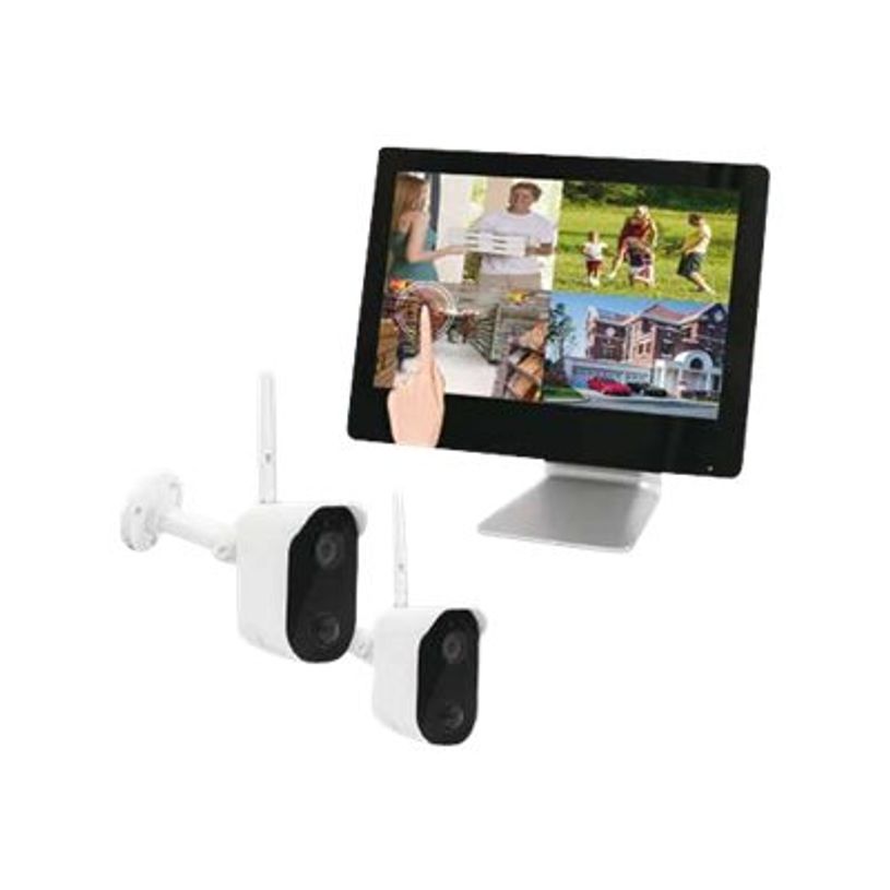3700224763480-MCL  Kit de vidéosurveillance Wifi -  écran tactile, NVR intégré, 2 caméras + carte Mi-P_79444376_4-0