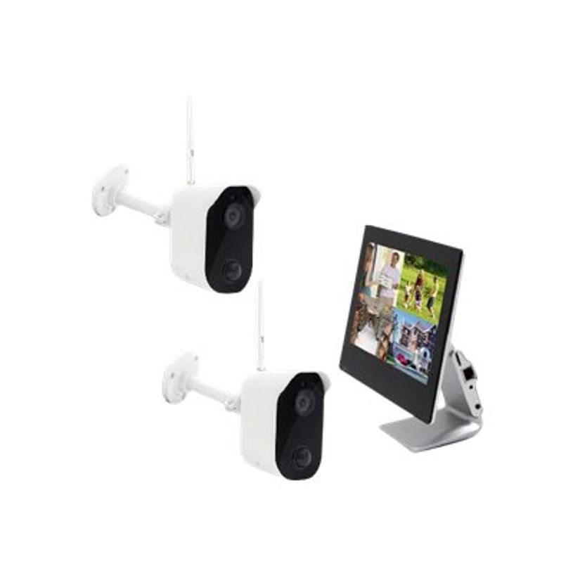 3700224763480-MCL  Kit de vidéosurveillance Wifi -  écran tactile, NVR intégré, 2 caméras + carte Mi-P_79444376_5-1