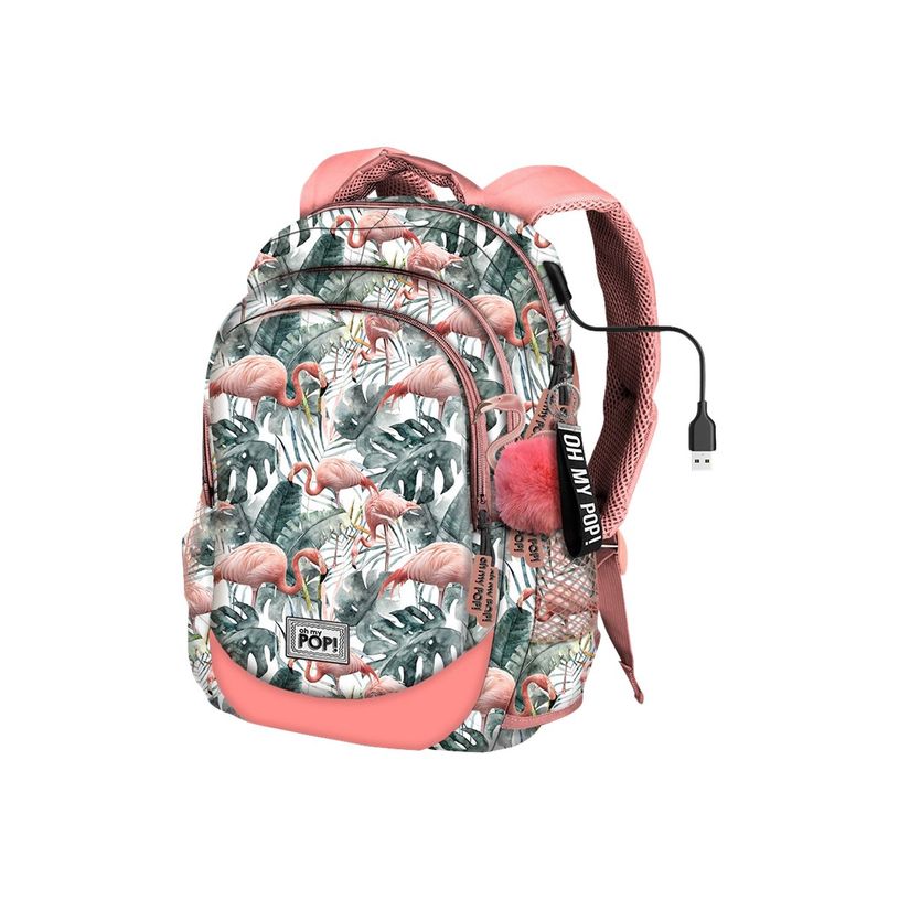 8435376392466-Oh My Pop! HS Flamenco Tropical - Sac à dos running 3 compartiments-P_79444589_1-0