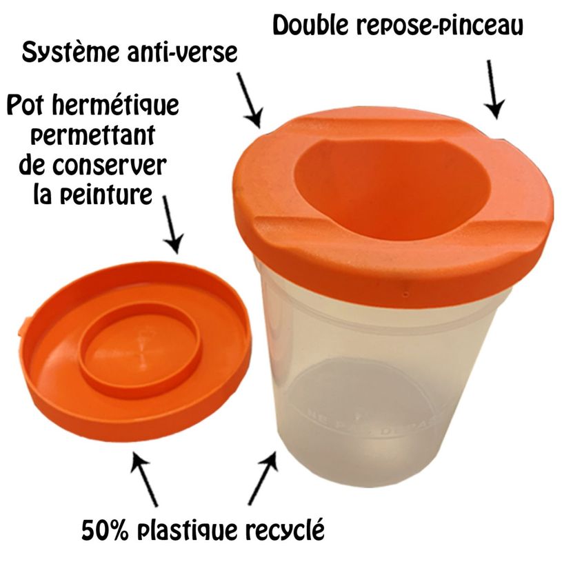 3134725013513-Cléopâtre - Pot égouttoir pour pinceaux - 50% de matières recyclées--2