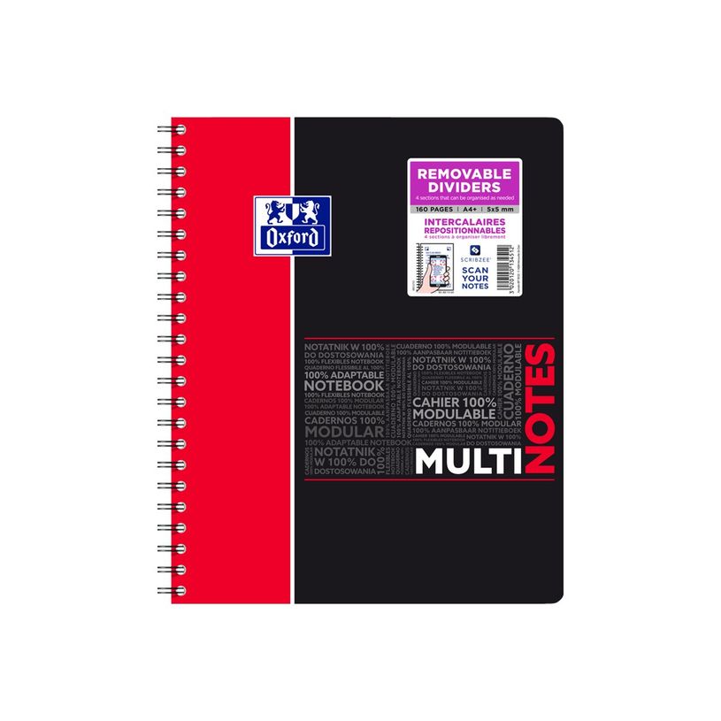 3020120134512-Oxford Etudiants - Cahier Multinotes A4+ (24 x 29,7 cm) - 160 pages - petits carreaux (5x5 mm) - avec 3-P_79444617_16-12