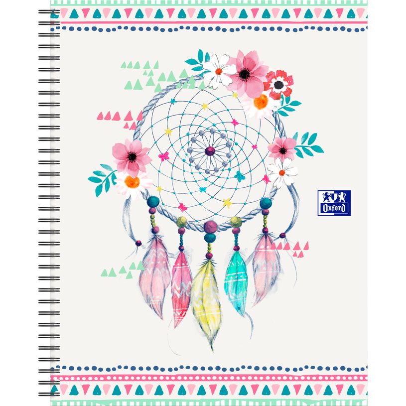 3020120144870-Oxford Boho Chic - Cahier spiralé A4+ - 120 pages - petits carreaux (5x5 mm)-P_79444619_5-1