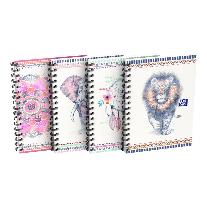 3020120144993-Oxford Boho Chic - Carnet de notes à spirale A6 - 100 pages - petits carreaux-P_79444622_1-0