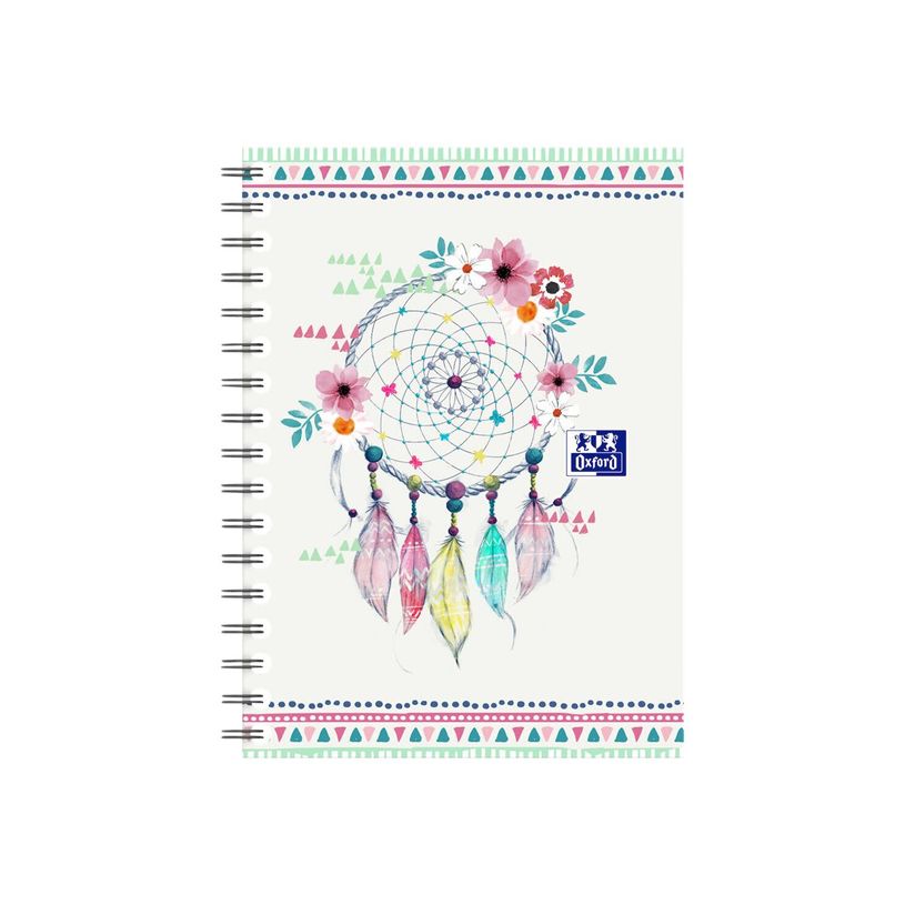 3020120144993-Oxford Boho Chic - Carnet de notes à spirale A6 - 100 pages - petits carreaux-P_79444622_5-4
