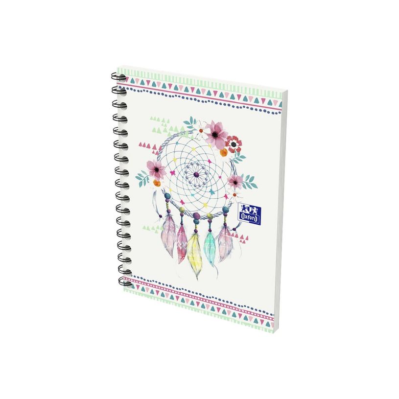 3020120144993-Oxford Boho Chic - Carnet de notes à spirale A6 - 100 pages - petits carreaux-P_79444622_9-8