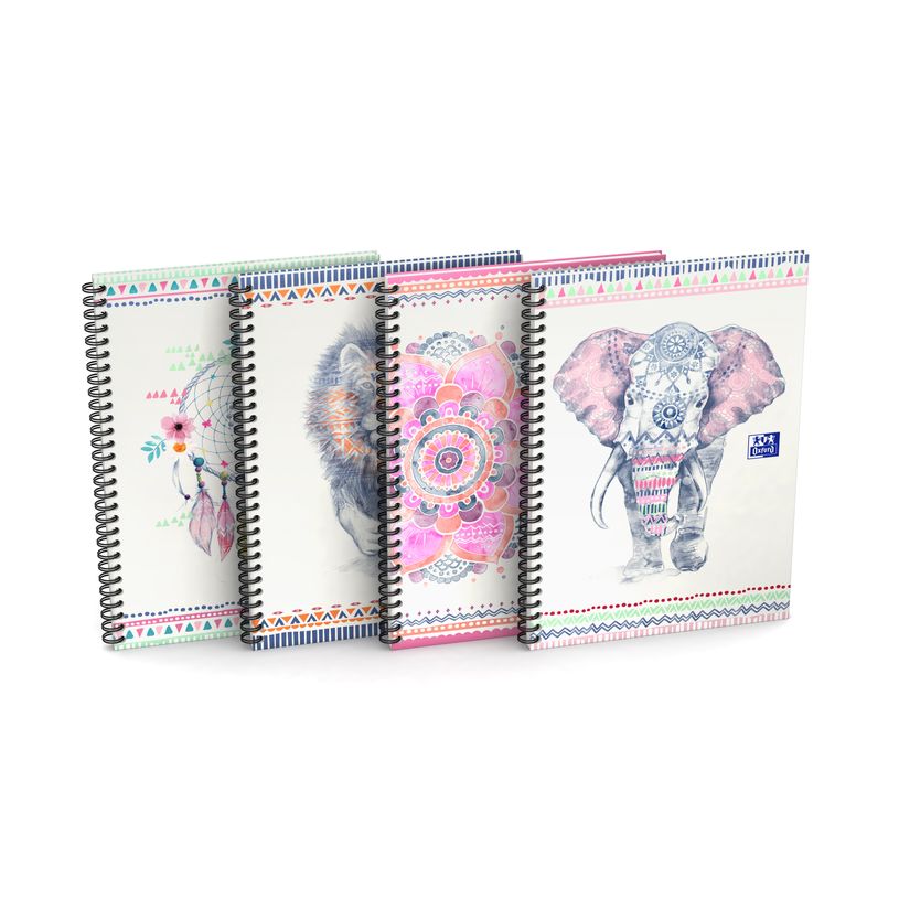 3020120145037-Oxford Boho Chic - Cahier spiralé B5 (19 x 25 cm) - 120 pages - ligné-P_79444623_3-0