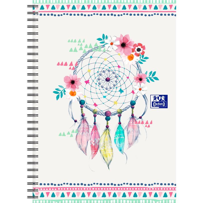 3020120145037-Oxford Boho Chic - Cahier spiralé B5 (19 x 25 cm) - 120 pages - ligné-P_79444623_5-2