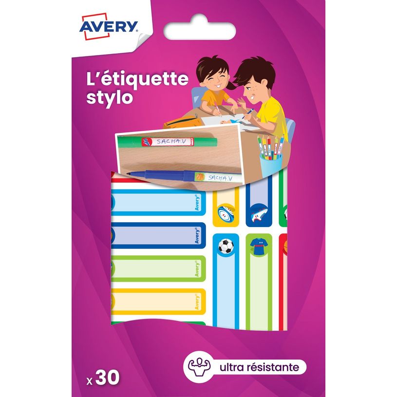 5014702140051-Avery - 30 Étiquettes adhésives pour stylos - 50 x 10 mm - sport-P_79444704_1-0
