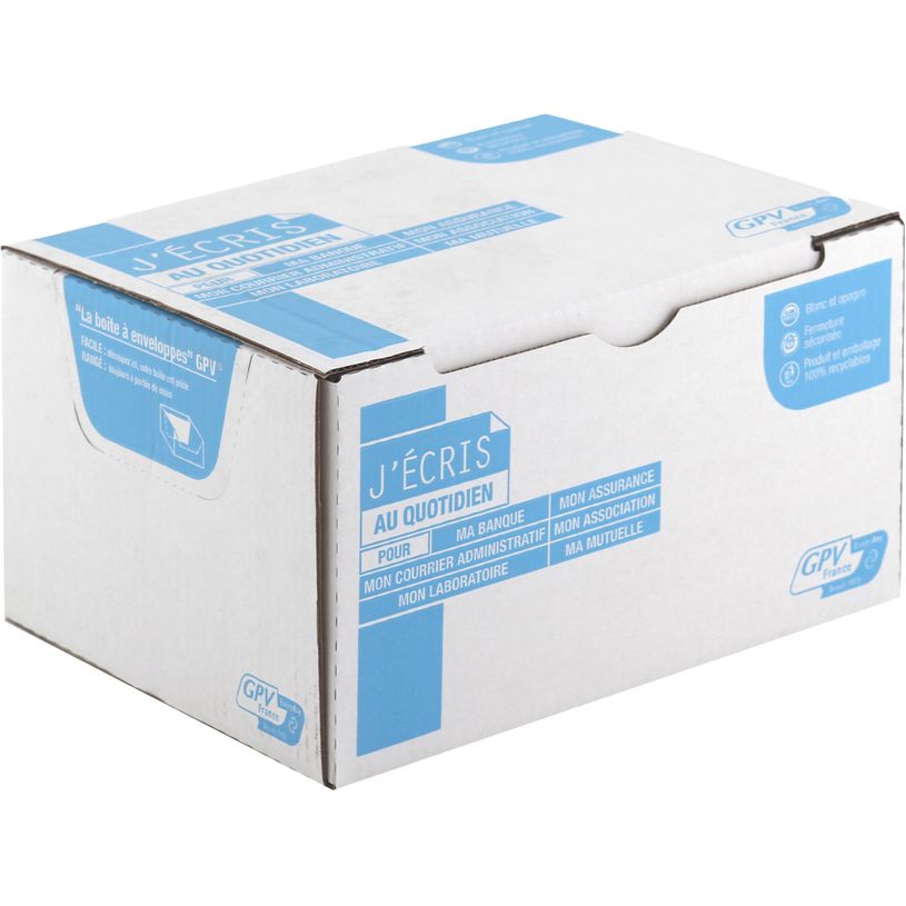 3250650042678-GPV - 500 Pochettes Enveloppes B5 250 x 176 mm - 90 gr - sans fenêtre - blanc - bande adh