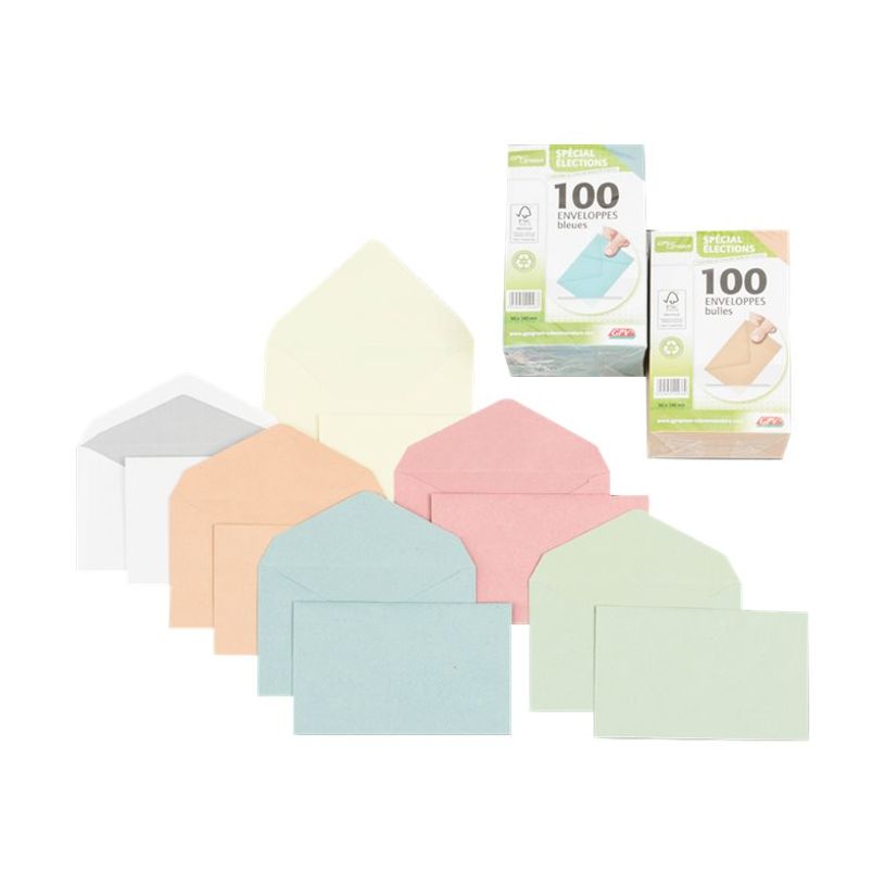 3250650706884-GPV - 1000 Enveloppes élection recyclées - 90 x 140 mm - 80 gr - couleurs assorties-P_79444718_1-2
