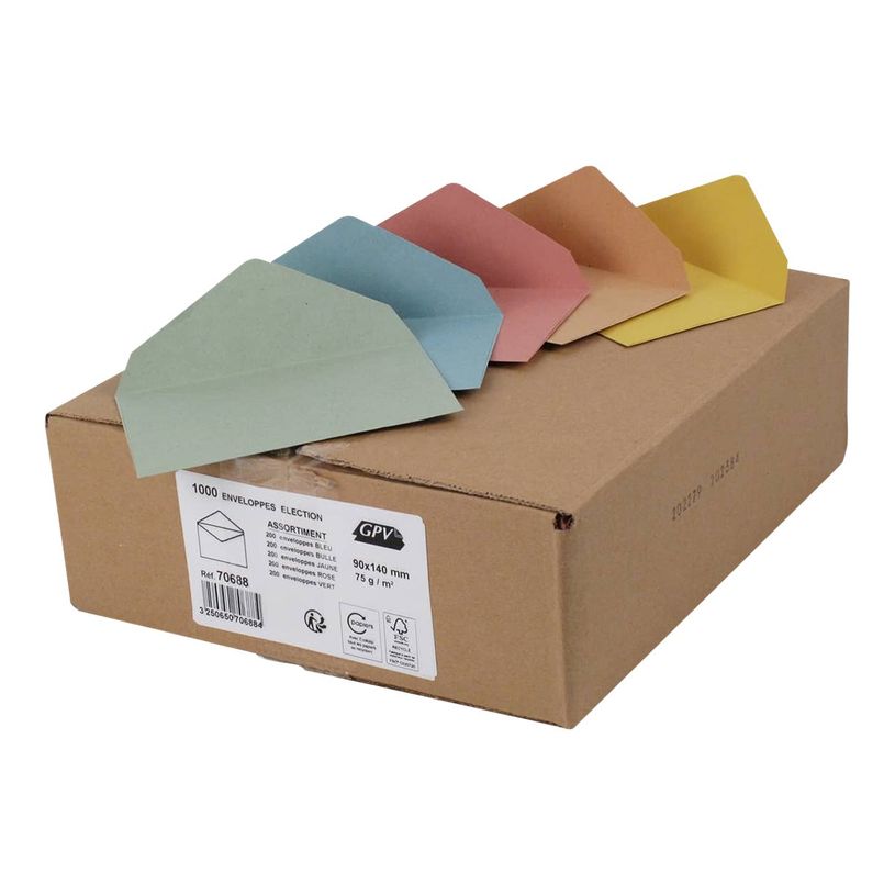 3250650706884-GPV - 1000 Enveloppes élection recyclées - 90 x 140 mm - 80 gr - couleurs assorties-P_79444718_2-0