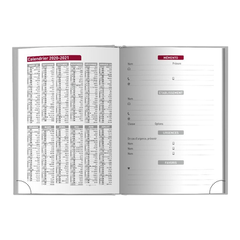 3592930015577-Agenda Techno rouge - 1 jour par page - 12,5 x 17,5 cm - Bouchut-P_79444736_1-1