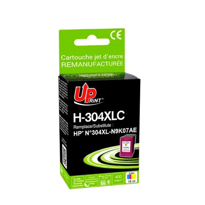 3584770904081-Cartouche remanufacturée HP 304XL - cyan, magenta, jaune - Uprint--0