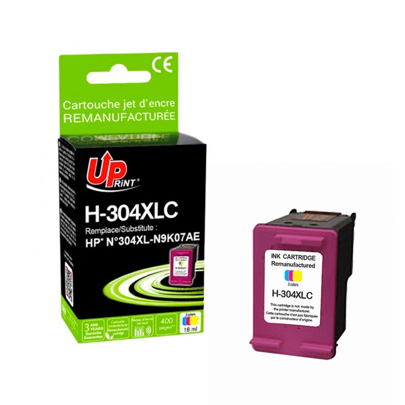 3584770904081-Cartouche remanufacturée HP 304XL - cyan, magenta, jaune - Uprint--2
