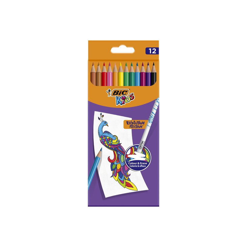 3086123570894-BIC KiDS Evolution Illusion - Lápiz de color - colores surtidos - 2.8 mm - con borrador (-P_79445266_2-16