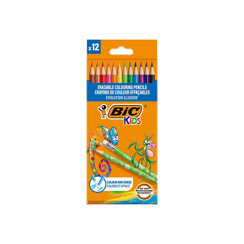 3086123570894-BIC KiDS Evolution Illusion - Lápiz de color - colores surtidos - 2.8 mm - con borrador (-P_79445266_23-7