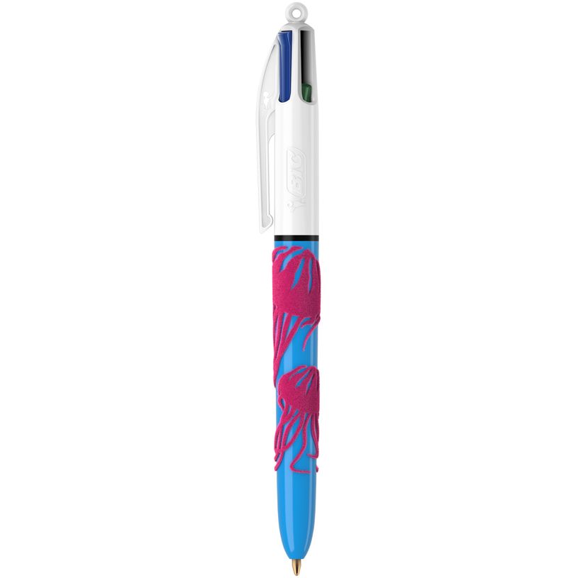 3086123595521-BIC 4 Couleurs - Stylo à bille 4 couleurs - 1 mm - corps texturé velours - différents mo-P_79445271_2-1
