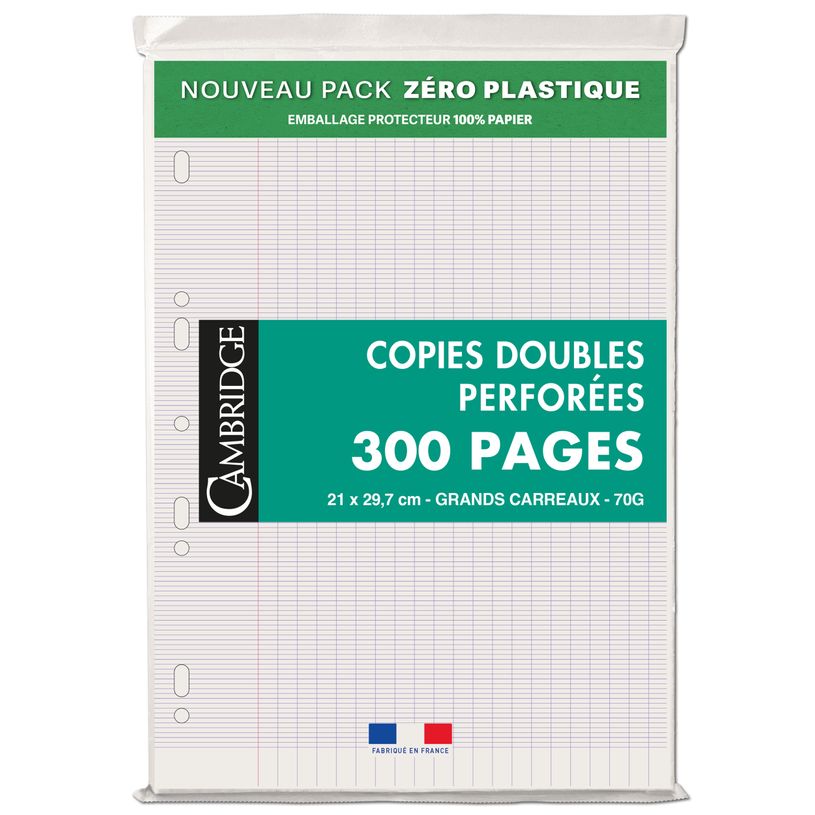 3020120142814-Cambridge - copies doubles - 300 pages - A4 - grands carreaux (Seyes) - perforées--0