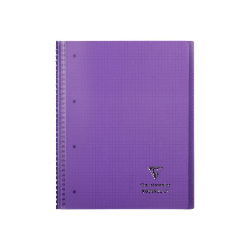3037923960019-Clairefontaine Koverbook - Cahier à spirale polypro A4+ (22,5 x 29,7 cm) - 160 pages - petits carreaux (5x5 mm) - disponib-P_79445348_1-0
