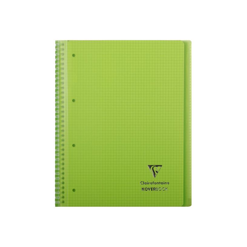 3037923960019-Clairefontaine Koverbook - Cahier à spirale polypro A4+ (22,5 x 29,7 cm) - 160 pages - petits carreaux (5x5 mm) - disponib-P_79445348_2-1