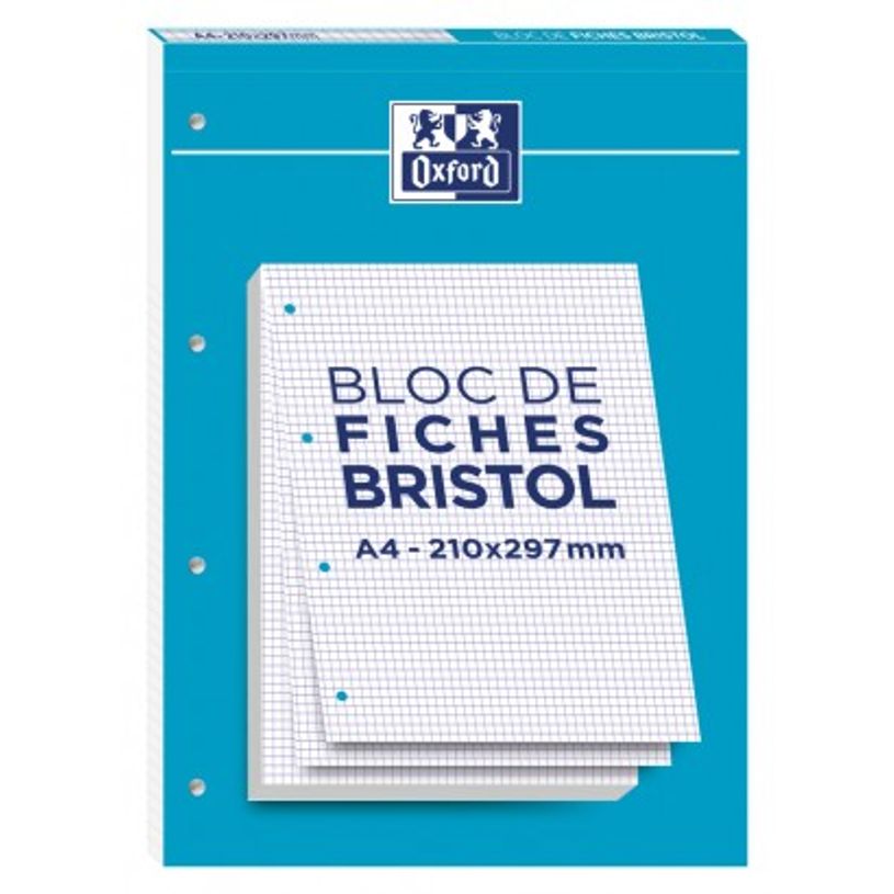3020120150833-Oxford - Pack de 30 Fiches Bristol - A4 - petits carreaux - perforées - blanc-P_79445384_1-0