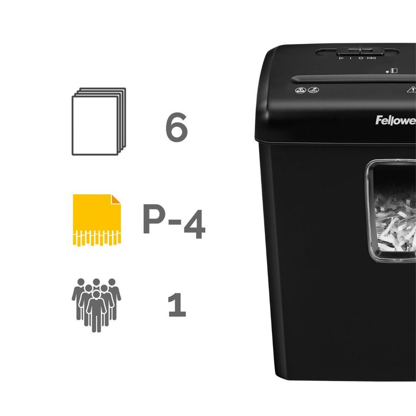 0043859741298-Fellowes Powershred P-30C - destructeur de documents coupe croisée - 6 feuilles - Corbeille 15 litres--1