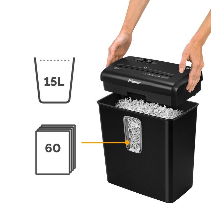 0043859741298-Fellowes Powershred P-30C - destructeur de documents coupe croisée - 6 feuilles - Corbeille 15 litres--4