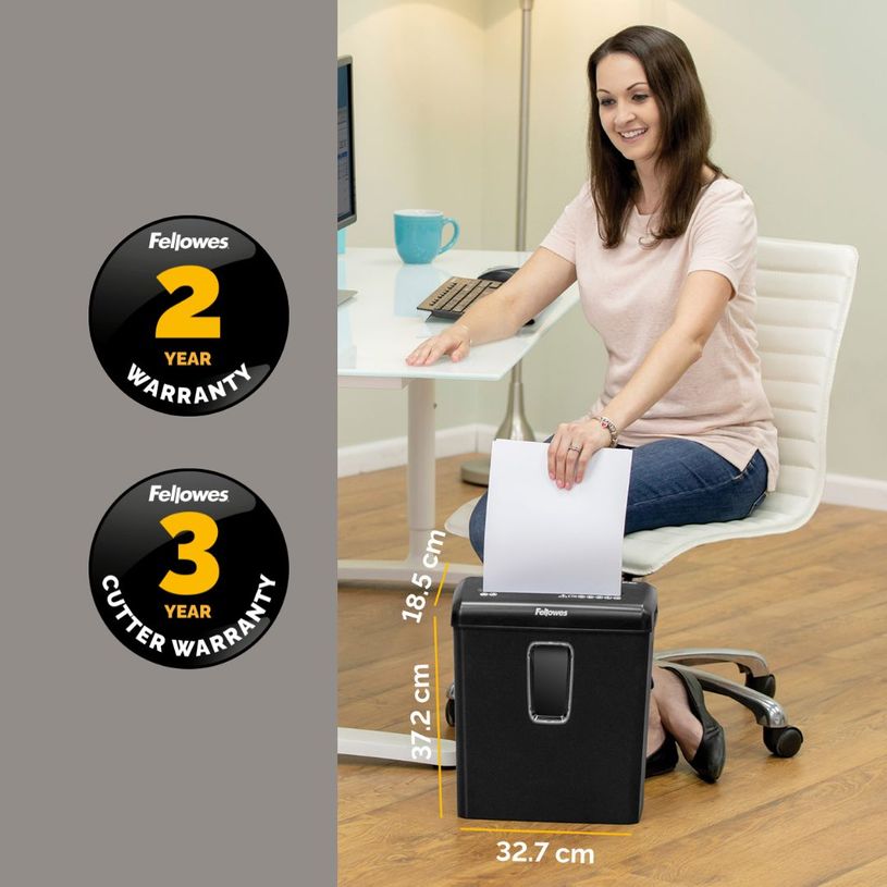 0043859741298-Fellowes Powershred P-30C - destructeur de documents coupe croisée - 6 feuilles - Corbeille 15 litres--5