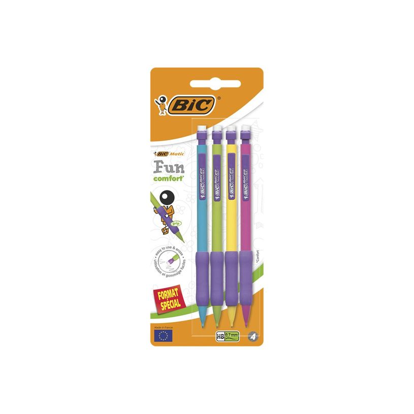 3086123504080-BIC Matic Fun - Pack de 4 porte mines - HB - 0,7 mm - couleurs assorties-P_79445400_1-3