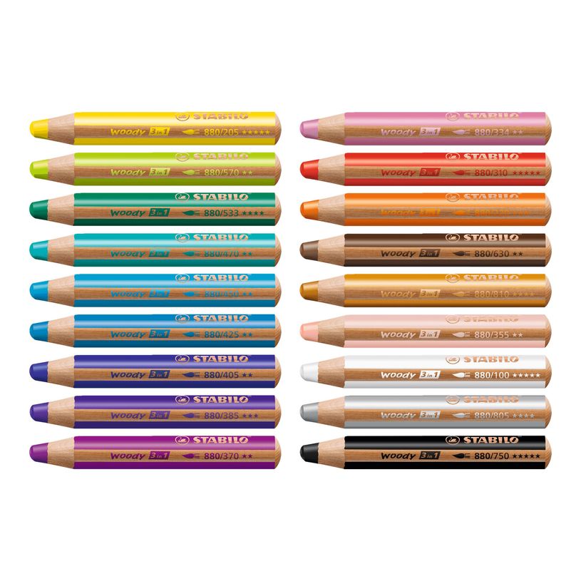 4006381544979-STABILO Woody 3 in 1 - Pack de 4 crayons pointe large pour ardoise - avec taille-crayon et chif-P_79445409_6-4